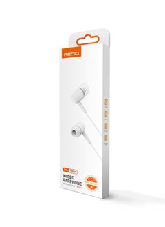 Recci Wireless Earbuds Fixed Wearing Suitable For Ear Channels And Slip Resistant, 3.5mm Port, TPE Wire Length 120cm, WhiteREP-L06  - Image 5