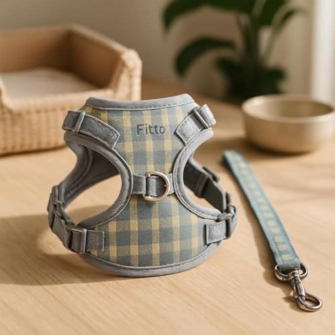 Fitto Small Pet Harness & Lead Set XXXS 14.5x11.5cm - Adjustable Soft Vest Harness with Leash for Hamster, Guinea Pig, Ferret, Rabbit - Image 2