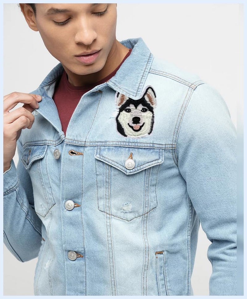 Generic Dog Animal Applique Embroidered Sew-on Patch ; Size: 8.5cm x 6cm for Jackets, Caps, T-Shirts, Bags, Jeans, Pants, Outdoor Clothing ; Imported from Malaysia (1 Piece). (Code: S-13)  - Image 3