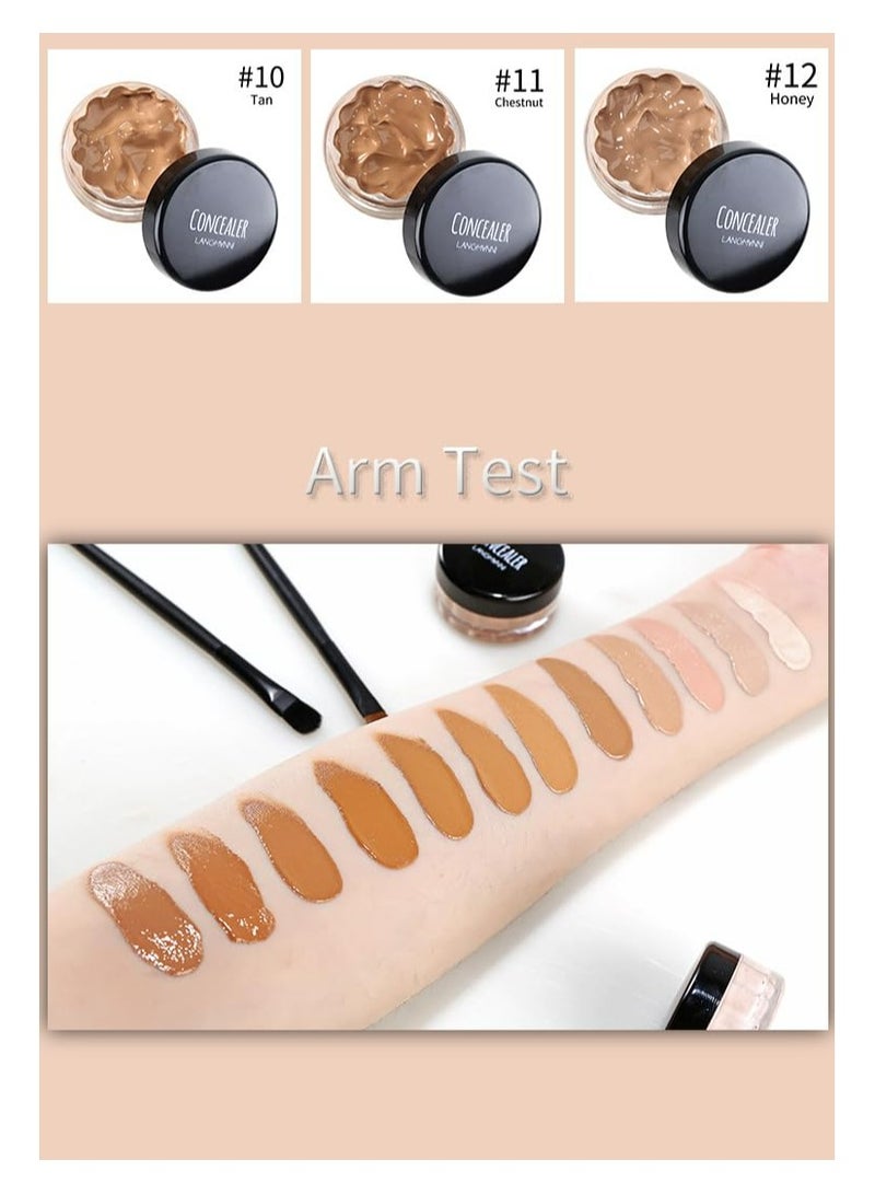 LANGMANNI كريم خافي العيوب - يخفي، يحدد، يرطب، يضيء لون البشرة، كريم أساس طويل الأمد (عسل، جميع)  - Image 2