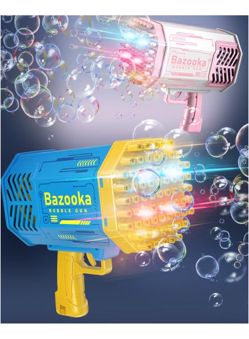 Bazooka Bubble Gun, Bazooka Bubble Machine Gun, Bubble Blaster Gun with Bubble Solution, 69 Holes Bubble Bazooka Gun Outdoor Summer Toy Gifts Party Favors for Kids Purple Bubble Maker Blowers - Image 1