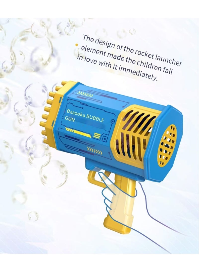 Bazooka Bubble Gun, Bazooka Bubble Machine Gun, Bubble Blaster Gun with Bubble Solution, 69 Holes Bubble Bazooka Gun Outdoor Summer Toy Gifts Party Favors for Kids Purple Bubble Maker Blowers - Image 5