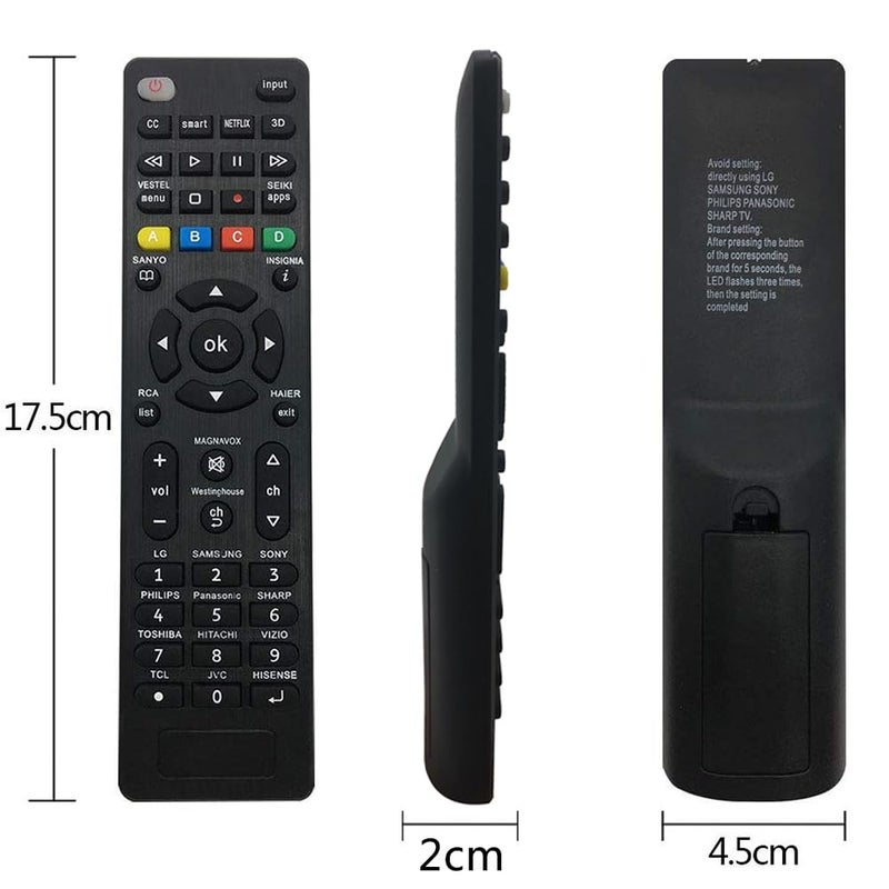 Universal TV Remote Control for All Samsung LG Sony Philips Sharp Panasonic Smart TV TCL HAIER Toshiba Hitachi TV Remote Universal with Netflix 3D APPS Buttons - Image 2