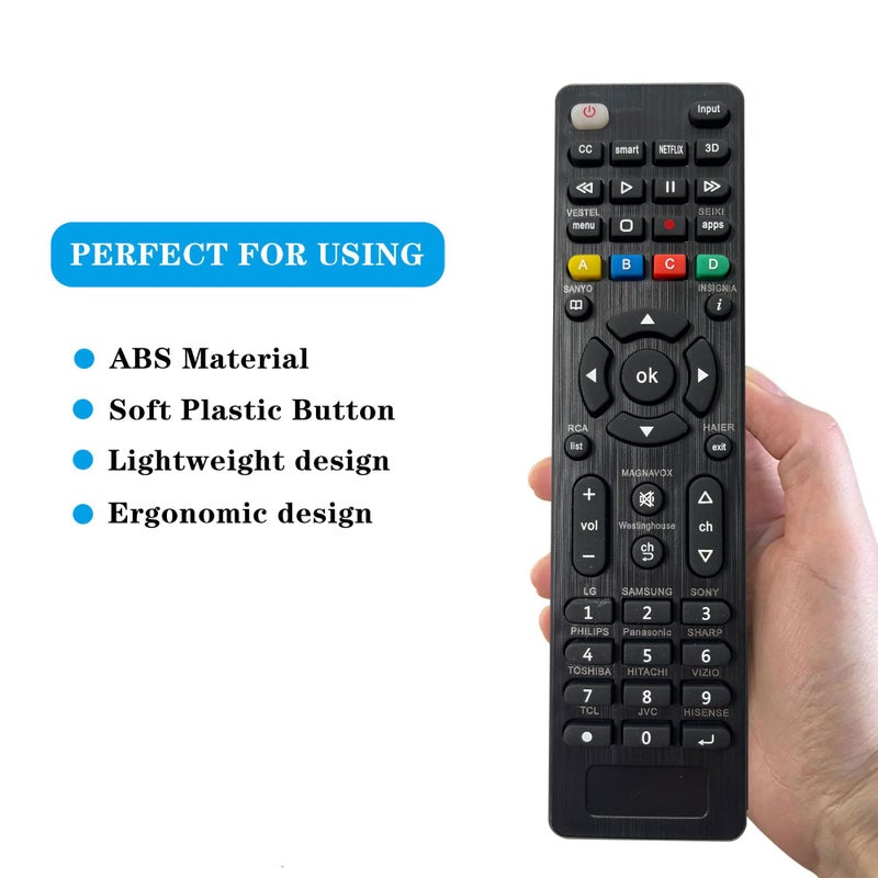 Universal TV Remote Control for All Samsung LG Sony Philips Sharp Panasonic Smart TV TCL HAIER Toshiba Hitachi TV Remote Universal with Netflix 3D APPS Buttons - Image 3