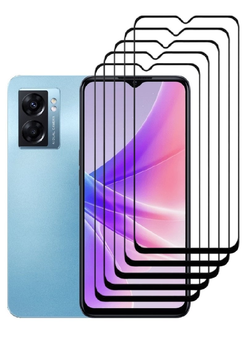 AINA 5 Pieces Tempered Glass Screen Protector 5D Designed For Oppo A77 Full Glue Edge to Edge Full Screen Coverage And Bubble Free - Image 1