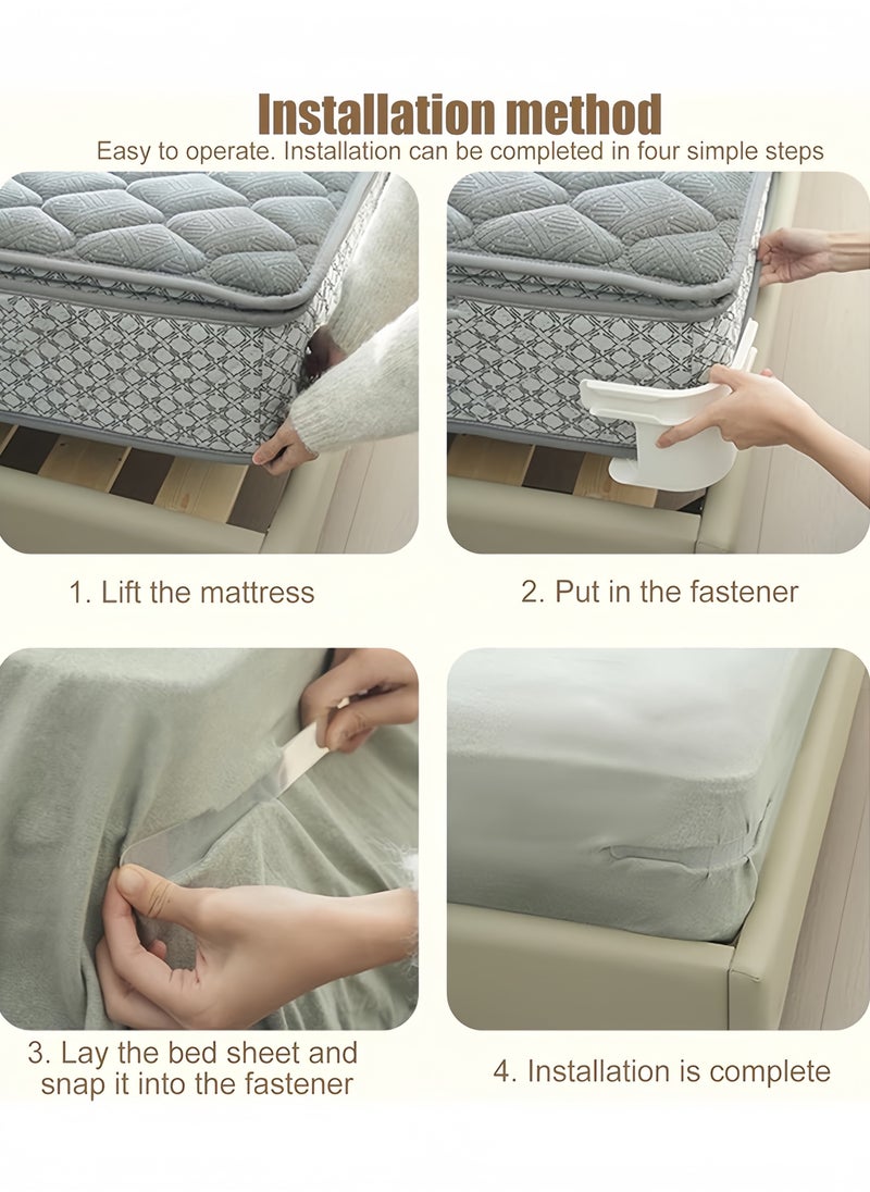 Rocket Flyer 4-Pack Anti-Slip Bed Sheet Holder Clips with Locking Straps – Secure Fit for Mattress Corners, No More Slipping Sheets  - Image 5