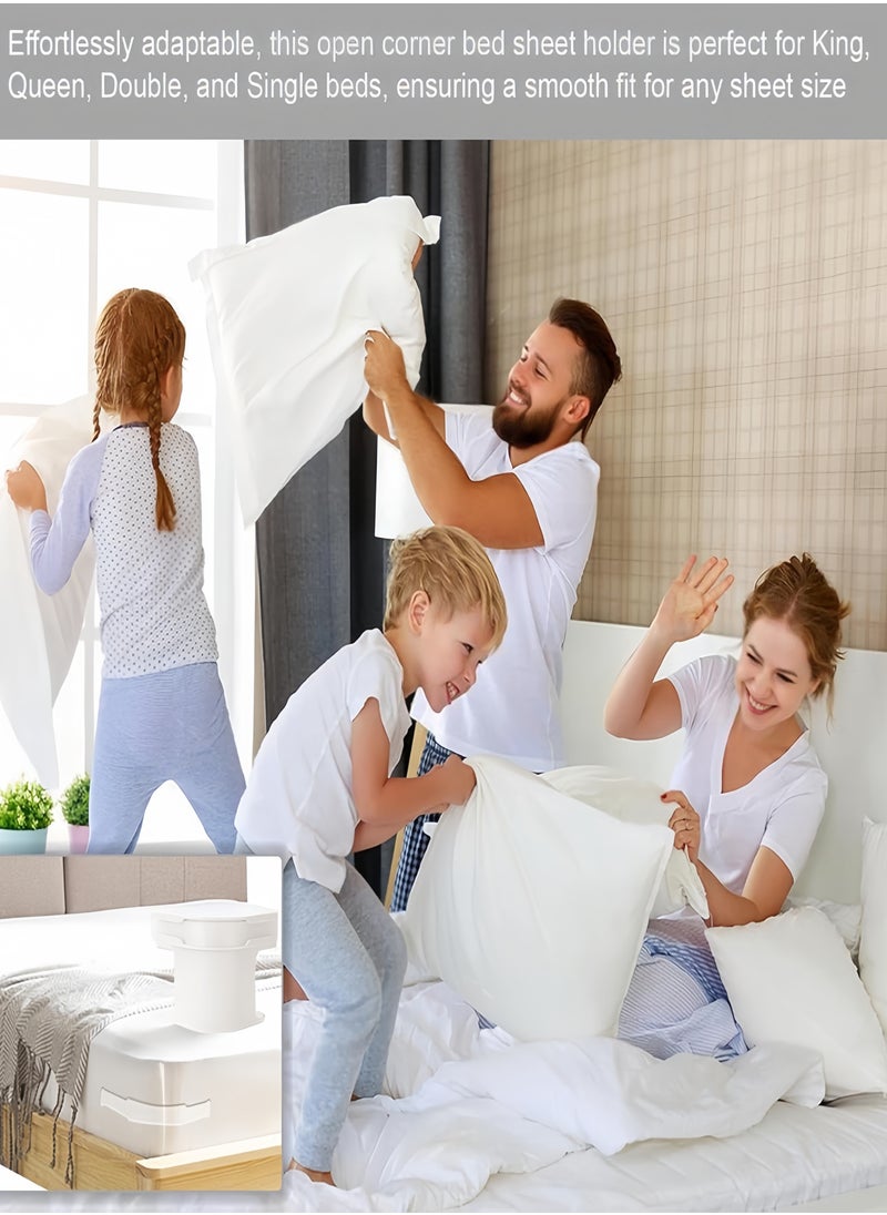 Rocket Flyer 4-Pack Anti-Slip Bed Sheet Holder Clips with Locking Straps – Secure Fit for Mattress Corners, No More Slipping Sheets  - Image 2