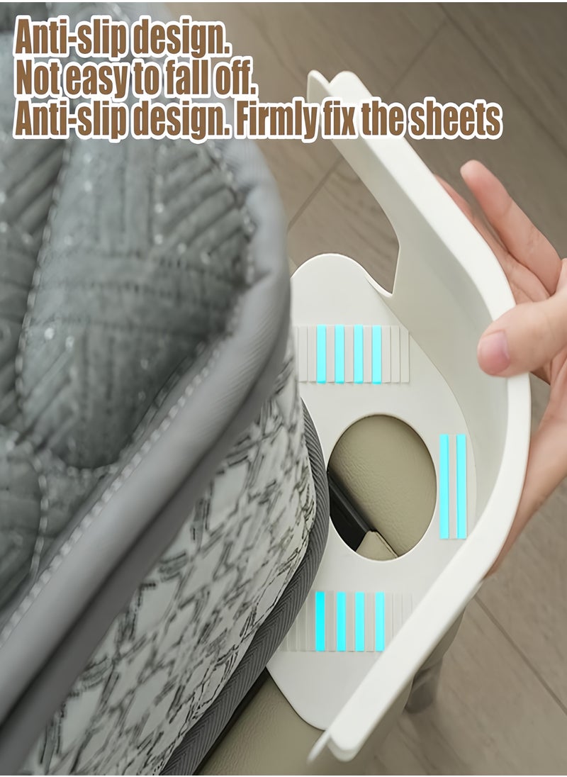 Rocket Flyer 4-Pack Anti-Slip Bed Sheet Holder Clips with Locking Straps – Secure Fit for Mattress Corners, No More Slipping Sheets  - Image 4