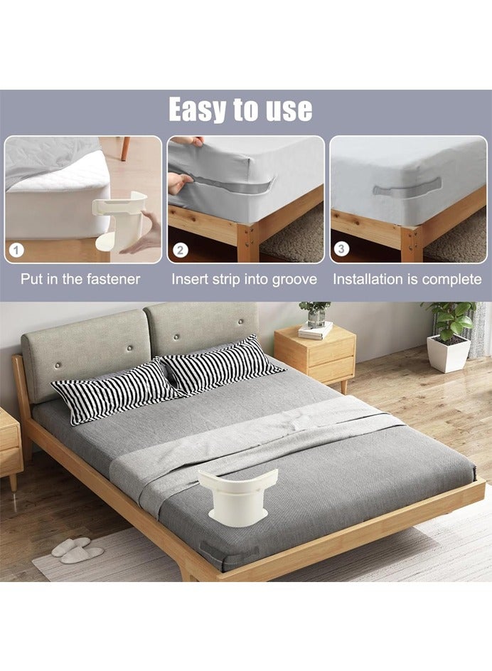 Rocket Flyer 4-Pack Anti-Slip Bed Sheet Holder Clips with Locking Straps – Secure Fit for Mattress Corners, No More Slipping Sheets - Image 5