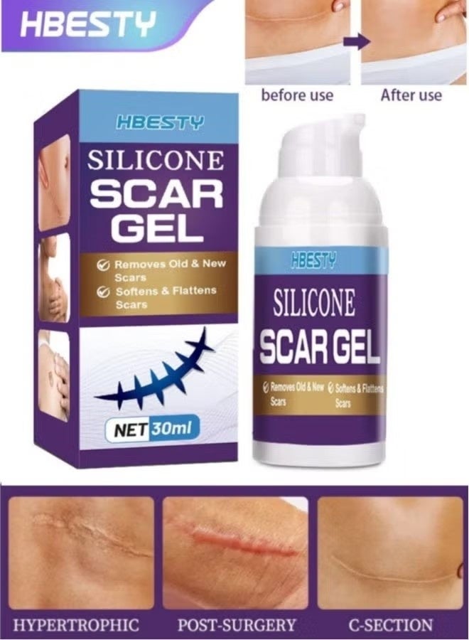 HBESTY Silicone Scar Gel - Scar Care Cream - Acne Mark Skin Care Gel - Lightweight Non Greasy Gel For Face And Body - Image 1