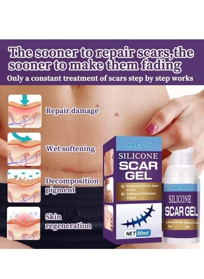 HBESTY Silicone Scar Gel - Scar Care Cream - Acne Mark Skin Care Gel - Lightweight Non Greasy Gel For Face And Body - Image 3
