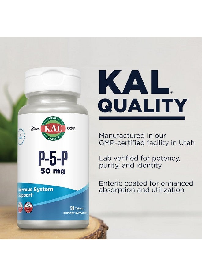 KAL 50 Mg B-6 Pyridoxal-5-phosphate Tablets, 50 Count - Image 4