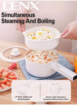 2L Electric Hot Pot with Steamer & Temperature Control, Non-Stick Electric Cooker , Electric Skillet, Frying Pan, Electric Saucepan, for Noodles, Egg, Steak, Oatmeal - pzsku/ZA5523D3C5DBE6B8B2D4AZ/45/1750761823/31445595-ef7d-499b-b689-9d74e2656d14