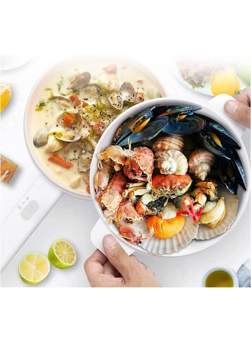 2L Electric Hot Pot with Steamer & Temperature Control, Non-Stick Electric Cooker , Electric Skillet, Frying Pan, Electric Saucepan, for Noodles, Egg, Steak, Oatmeal