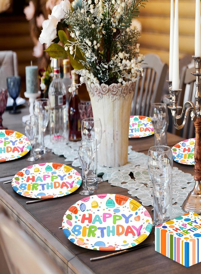 EVYIENEN 40PCS Happy Birthday Party Plates and Napkins,Includes Disposable Paper Plates and Napkins Birthday Dots Design Party Supplies for Adults and Kids Decorations (20 Guests ) - Image 4