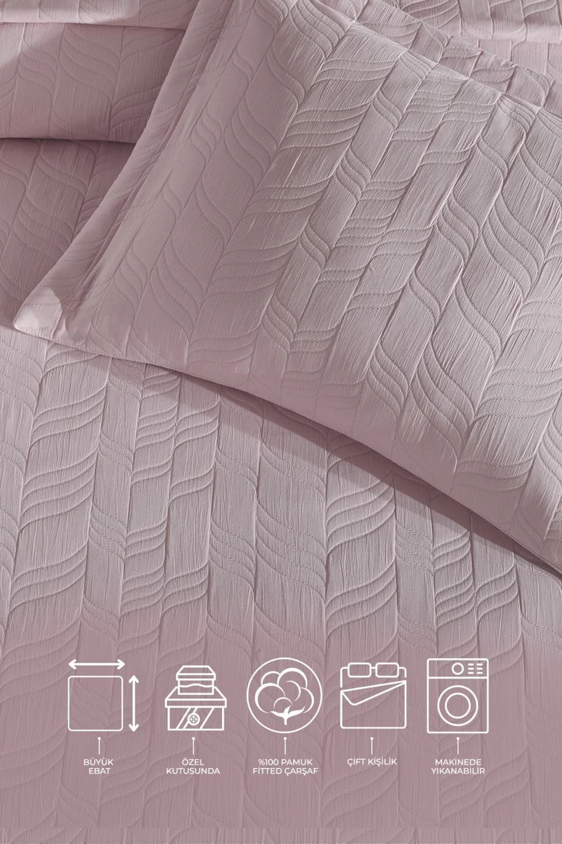ايلارت Fashion Bedding Set Double 6 Pieces Dried Rose