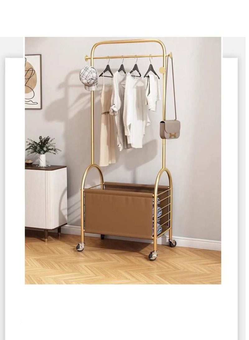 New Boutique Clothes Rack Wheels Bedroom Gold Metal Home Accessories Nordic Shoe Rack Hall Furniture  - Image 1