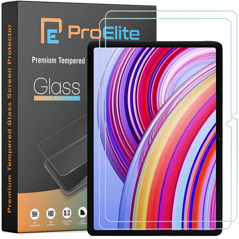 ProElite حماية شاشة لجهاز Redmi Pad Pro بحجم 12.1 بوصة، واقي شاشة زجاجي مقسى فاخر لجهاز Redmi Pad Pro بحجم 12.1 بوصة [عبوة 2] - Image 1