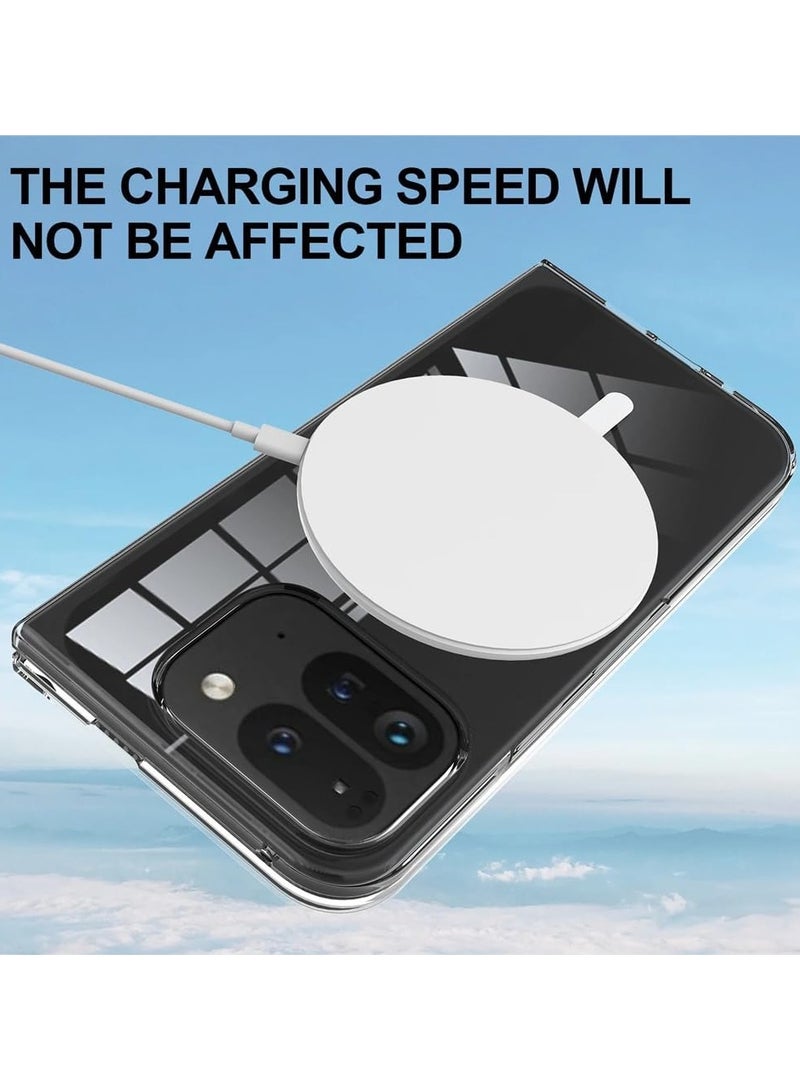 Magnetic Case Compatible with Google Pixel 9 Pro Fold 2024 【Compatible with Mag-Safe】, Anti-Yellowing Crystal Clear Hard PC Slim Thin Phone Cover - Image 3