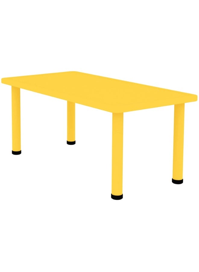 Kids Rectangle Plastic Study Table for Home or School Size 120*60cm Height Adjustable Strong & Durable, Yellow ( Table Only )