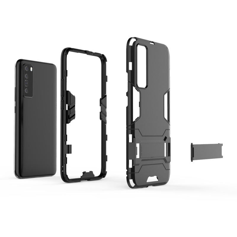 HuHa Protective Cover For Huawei nova 7 5G Shockproof PC + TPU Protective Case with Invisible Holder(Red) - Image 3