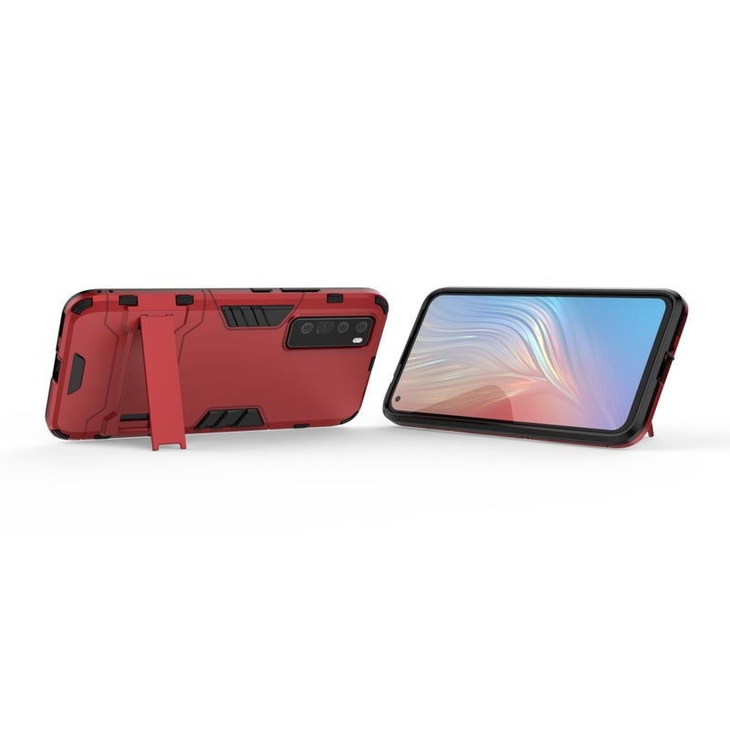 HuHa Protective Cover For Huawei nova 7 5G Shockproof PC + TPU Protective Case with Invisible Holder(Red) - Image 4