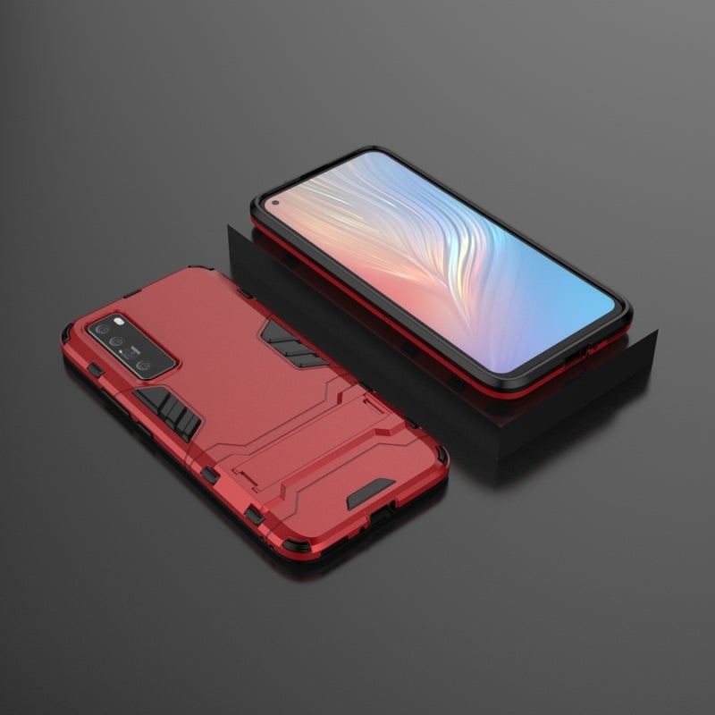 HuHa Protective Cover For Huawei nova 7 5G Shockproof PC + TPU Protective Case with Invisible Holder(Red) - Image 2