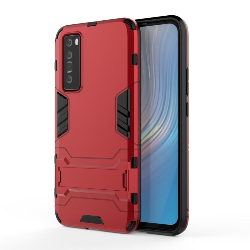 HuHa Protective Cover For Huawei nova 7 5G Shockproof PC + TPU Protective Case with Invisible Holder(Red) - Image 1