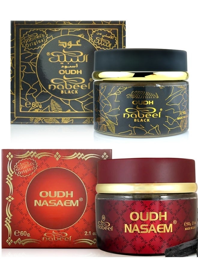 Nabeel Ultimate Oudh Luxury Bakhoor Combo Nasaem and Black Premium Long-Lasting Arabic Incense for Home, Office and Special Occasions - Image 1