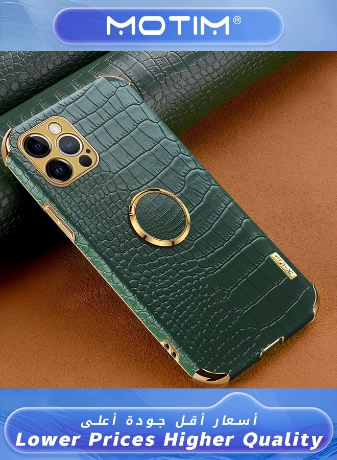 Motim Case for iPhone 13 Pro Case Leather Case Shockproof Protective Cover for iPhone 13 Pro Cover 6.1 Inch Green - Image 1