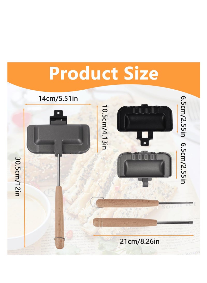 XiuWoo - Hot Sandwich Maker, 4w1h Double Sided Sandwich Bread Pan, Hot Dog Toaster, Double Sided Pan, Grilled Cheese Maker Non-Stick Sandwich Maker, Flip Grill Pan for Breakfast Pancakes, Toast, Omelette - Image 1