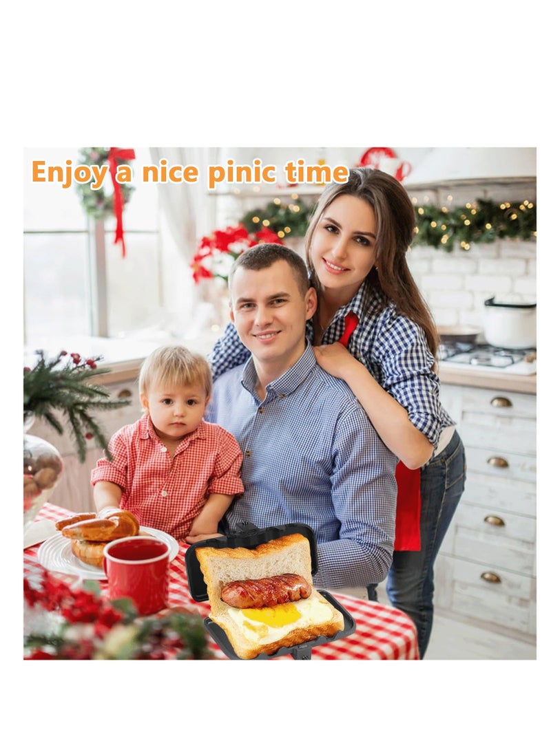 XiuWoo - Hot Sandwich Maker, 4w1h Double Sided Sandwich Bread Pan, Hot Dog Toaster, Double Sided Pan, Grilled Cheese Maker Non-Stick Sandwich Maker, Flip Grill Pan for Breakfast Pancakes, Toast, Omelette - Image 1