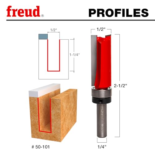 Freud 50-101: 1/2" (Dia.) Top Bearing Flush Trim Bit - Image 4