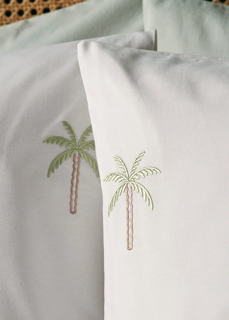 Matalan White Palm Tree Duvet Set