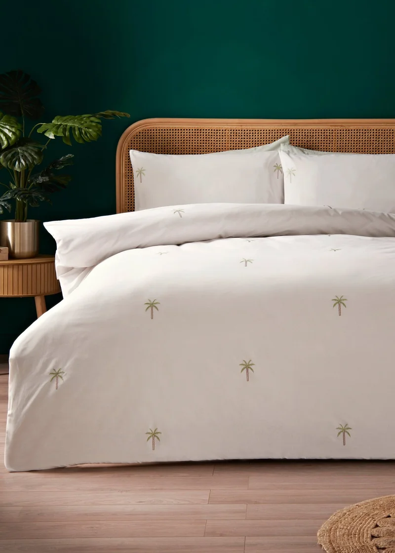 Matalan White Palm Tree Duvet Set