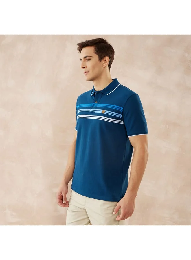 fahrenheit Fahrenheit Striped Polo T-shirt with Short Sleeves