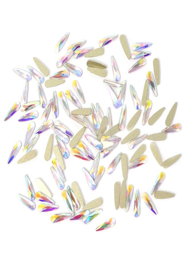 Honbay 100PCS 3x10mm Crystal AB Flat Back Rhinestones Super Shiny Raindrop Shaped Gems Diamonds for Nail Art, DIY Crafts, Phone, Clothes, Shoes and More - Image 4