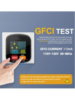 Y&D 90-130V GFCI Outlet Tester, Electric Socket 3 Prong Receptacle Standard Electrical Tester with Voltage Display, for Detecting Common Faults of Wiring Problems  - Image 5