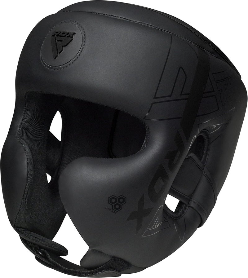 RDX Adjustable Padded KARA Head Guard for Boxing, MMA, and Martial Arts Training -L |Black/Black (HGR-F6MB-L) - Image 4