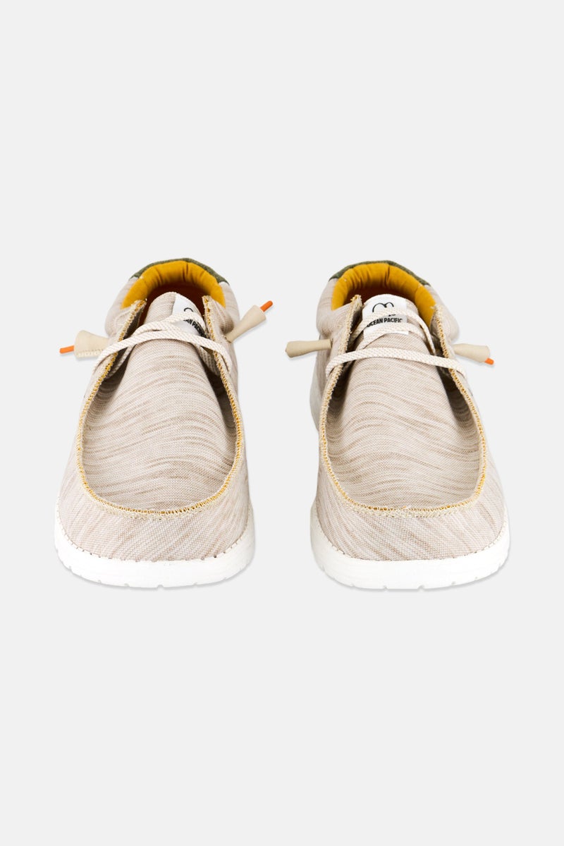 Ocean Pacific Men Heather Lace Up Shoes, Light Beige - Image 4