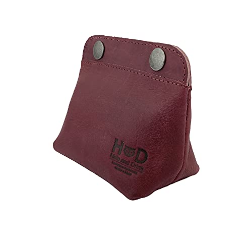 Hide & Drink, Leather Double Snap Pouch, Coin Purse, Cash & Card Holder, Cable Organizer, Makeup, Handmade Includes 101 Year Warranty (Sangria) - Image 3
