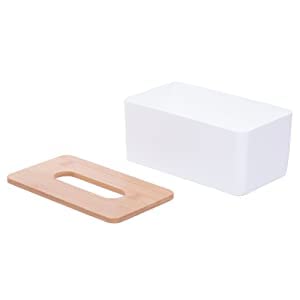 ARZOO Rectangular Shape Wooden Cover Plastic Tissue Box Holder | Paper Napkin Holder Case | Tissue Holder Dispenser Organizer for Car Decor Home Room Hotel (Pack of 1) - Image 4