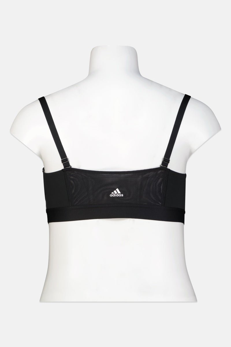 Adidas Women Plus Size Brand Logo Padded Sports Bra, Black - Image 2