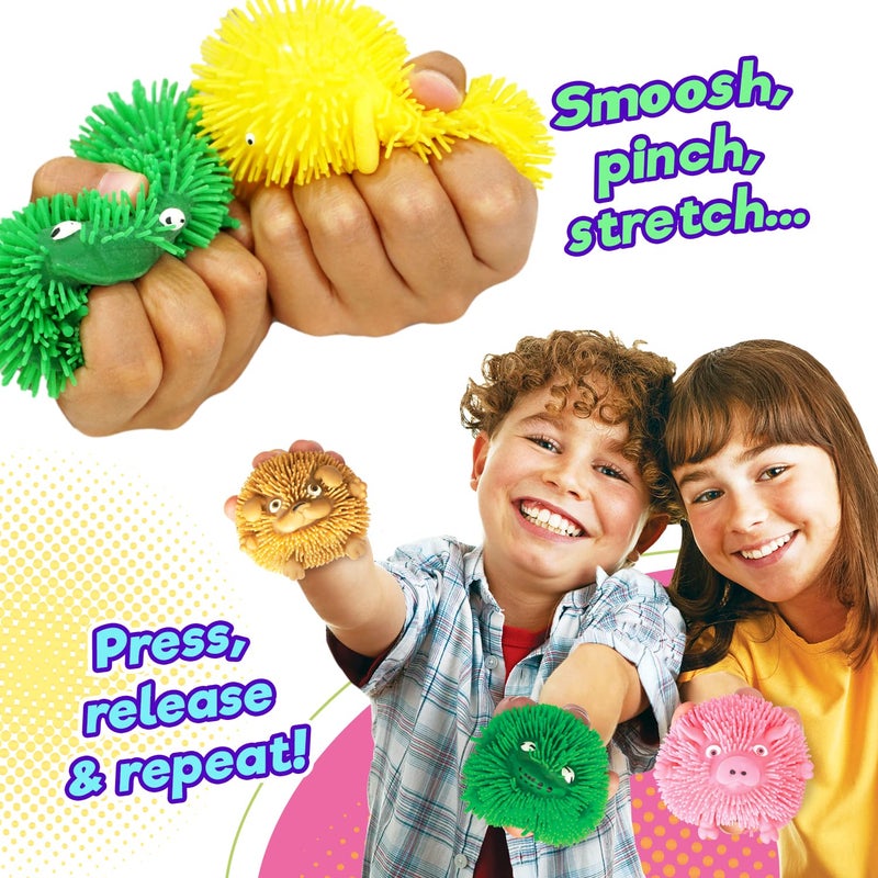 Ja-Ru Puffy Pets Puffer Ball Bubble Gum Scented Animal Stress Ball (4 Pets Assorted) 2.5"" Novelty Mochi Squishy Toy | Noodles Ball Animal Squishies for Kids | Fidget Sensory Ball | Party Pack Bulk 4350-4s - Image 3