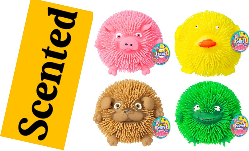 Ja-Ru Puffy Pets Puffer Ball Bubble Gum Scented Animal Stress Ball (4 Pets Assorted) 2.5"" Novelty Mochi Squishy Toy | Noodles Ball Animal Squishies for Kids | Fidget Sensory Ball | Party Pack Bulk 4350-4s - Image 4