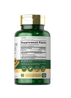 CARLYLE Magnesium Glycinate Ashwagandha Complex 2740mg 120 Vegetarian Capsules  - Image 2