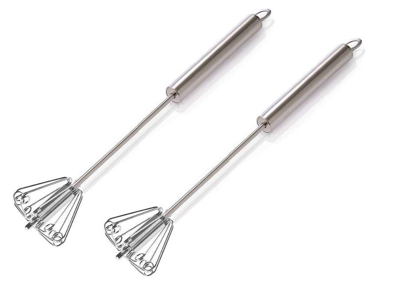 GREECHO Egg Beater Spring Handy Churner Manual Hand Valona Blender Milkshake Maker Hand Mixi Egg Whisk Buttermilk Frother Hand Push Whisk 2 - Image 1