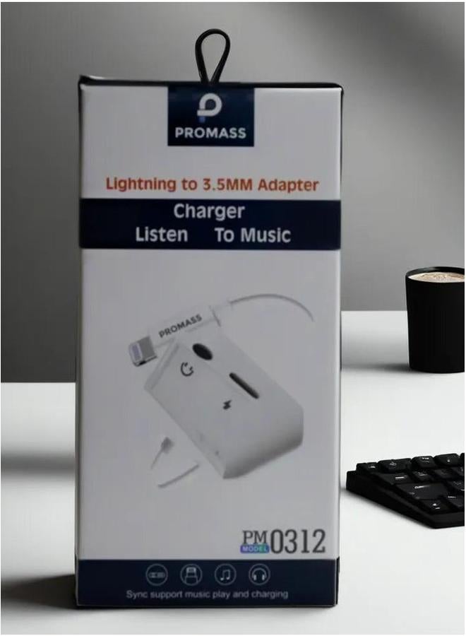 PROMASS Lightning to 3.5mm Audio Adapter Seamlessly Connect and Enjoy High Quality Audio