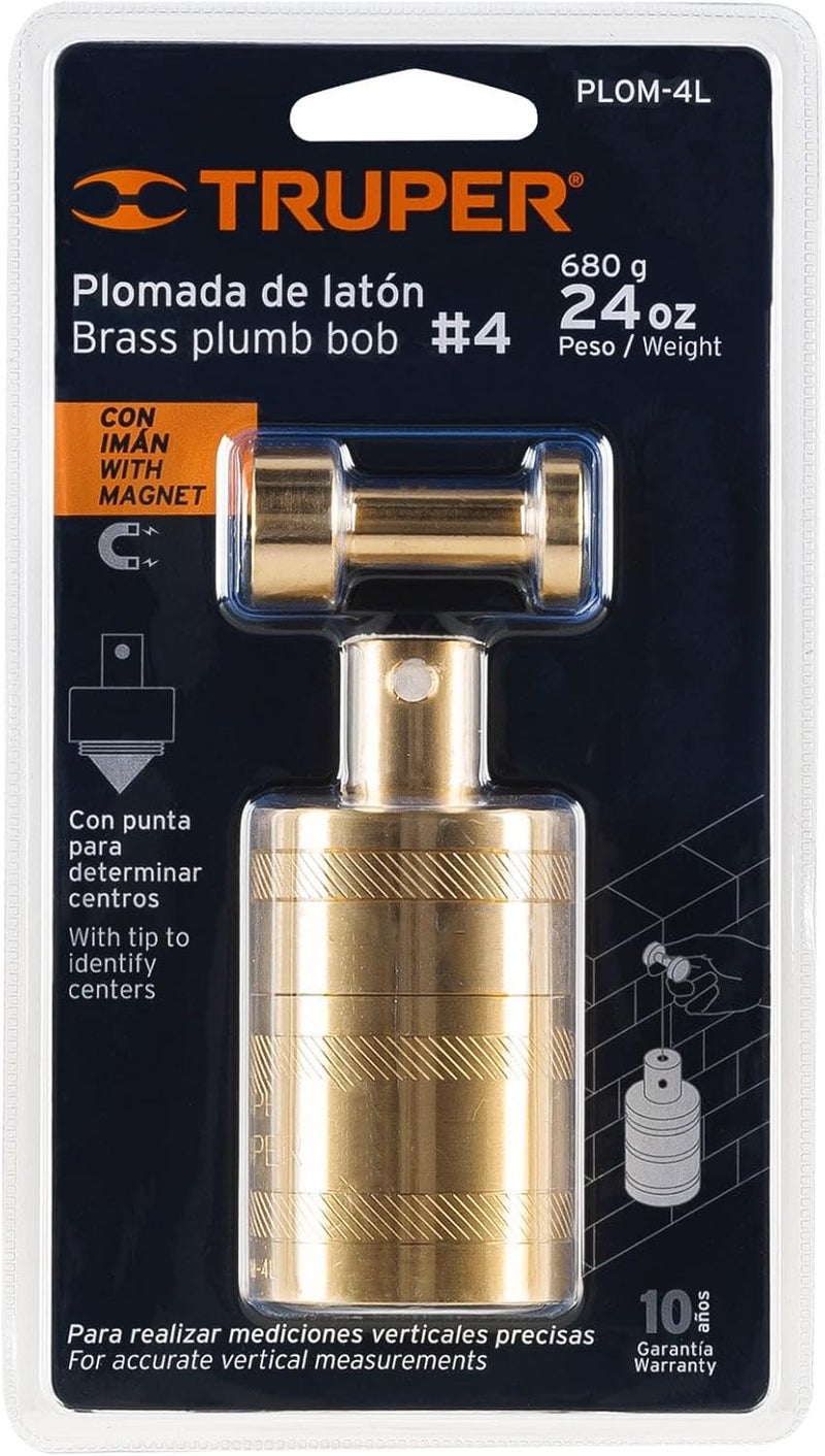 TRUPER PLOM-4L Brass Plumb Bobs w/ Center 21 Oz (582 g) - Image 4