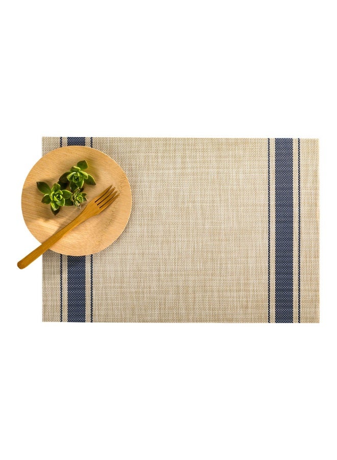 Restaurantware مفرش طاولة طعام بحجم 16 × 12 بوصة من الريف الفرنسي، مجموعة من 6 مفرش طاولة مقاوم للحرارة - خطوط بحرية، بدون بقع، مفرش مستطيل من الفينيل الكاكي المنسوج، سهل التنظيف - Image 2